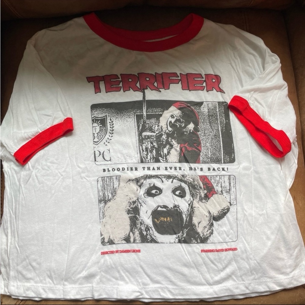 Eye Candy Red and White Graphic Tee